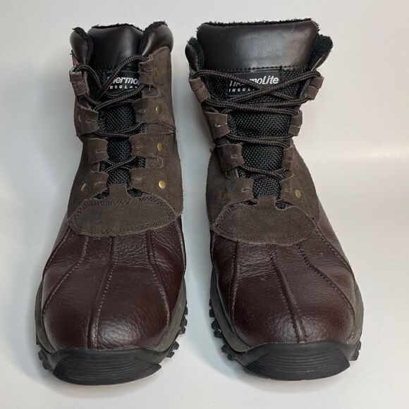 KHOMBU Men’s Thinsulate Leather Waterproof Boots 8 - Picture 2 of 9